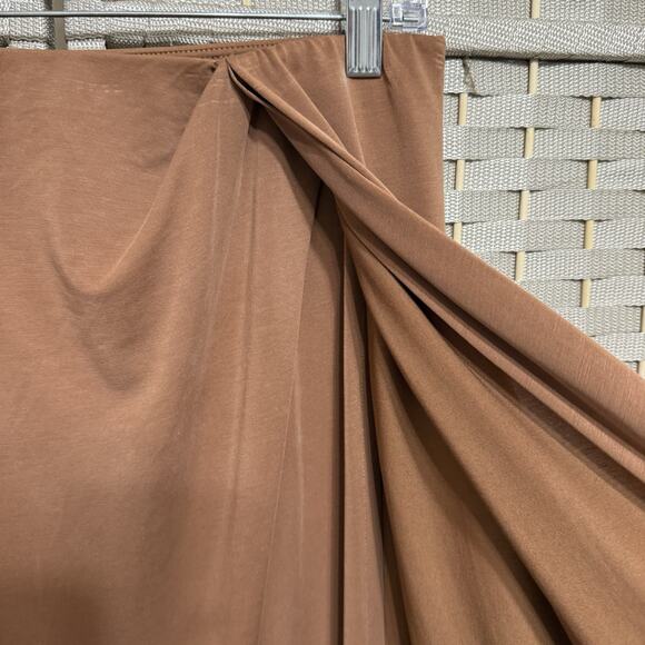 Rag & Bone Christy Drape Skirt Size M Light Brown Slinky Knit Deep Slit Pull-on - Picture 4 of 8
